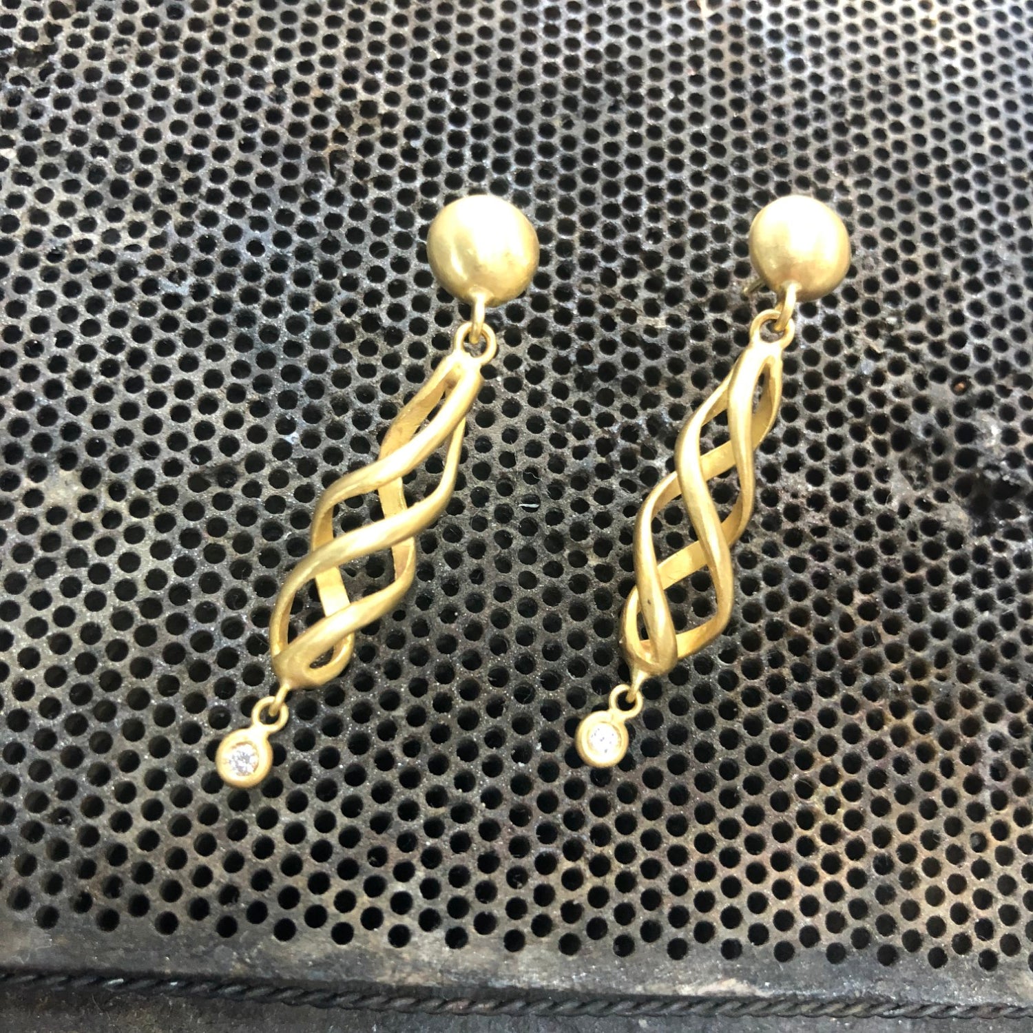 Swirl "Twirl" Button Top Earrings