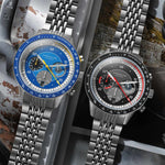 Sternglas "Tachymeter 2.0" Quartz Chronograph in Stainless Steel, Dark Blue Dial