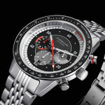 Sternglas "Tachymeter 2.0" Quartz Chronograph in Stainless Steel, Black Dial