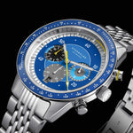 Sternglas "Tachymeter 2.0" Quartz Chronograph in Stainless Steel, Dark Blue Dial
