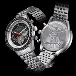Sternglas "Tachymeter 2.0" Quartz Chronograph in Stainless Steel, Black Dial