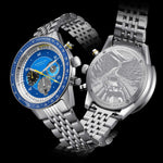Sternglas "Tachymeter 2.0" Quartz Chronograph in Stainless Steel, Dark Blue Dial
