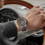 Sternglas "Tachymeter 2.0" Quartz Chronograph in Stainless Steel, Black Dial