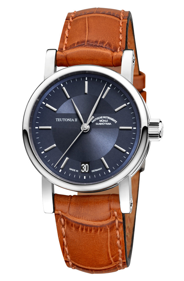 Mühle-Glashütte "Teutonia II Medium" Automatic in SS, Night Blue Dial
