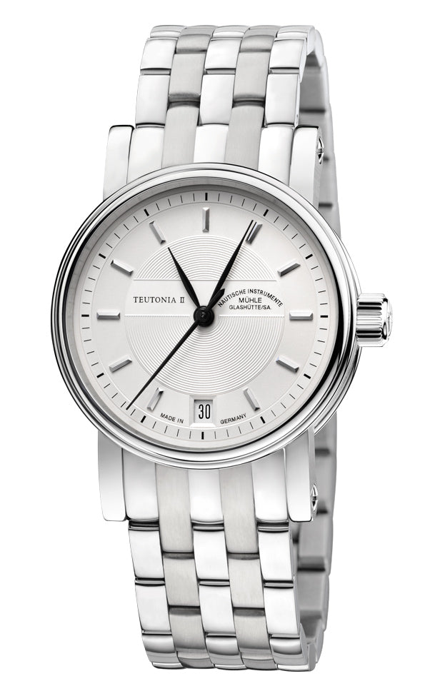 Mühle-Glashütte "Teutonia II Medium" Automatic in SS, Silver Dial