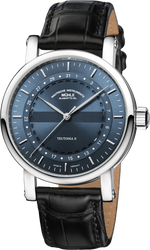 Mühle-Glashütte "Teutonia II Ring Date" Automatic in SS, Grey Blue Dial