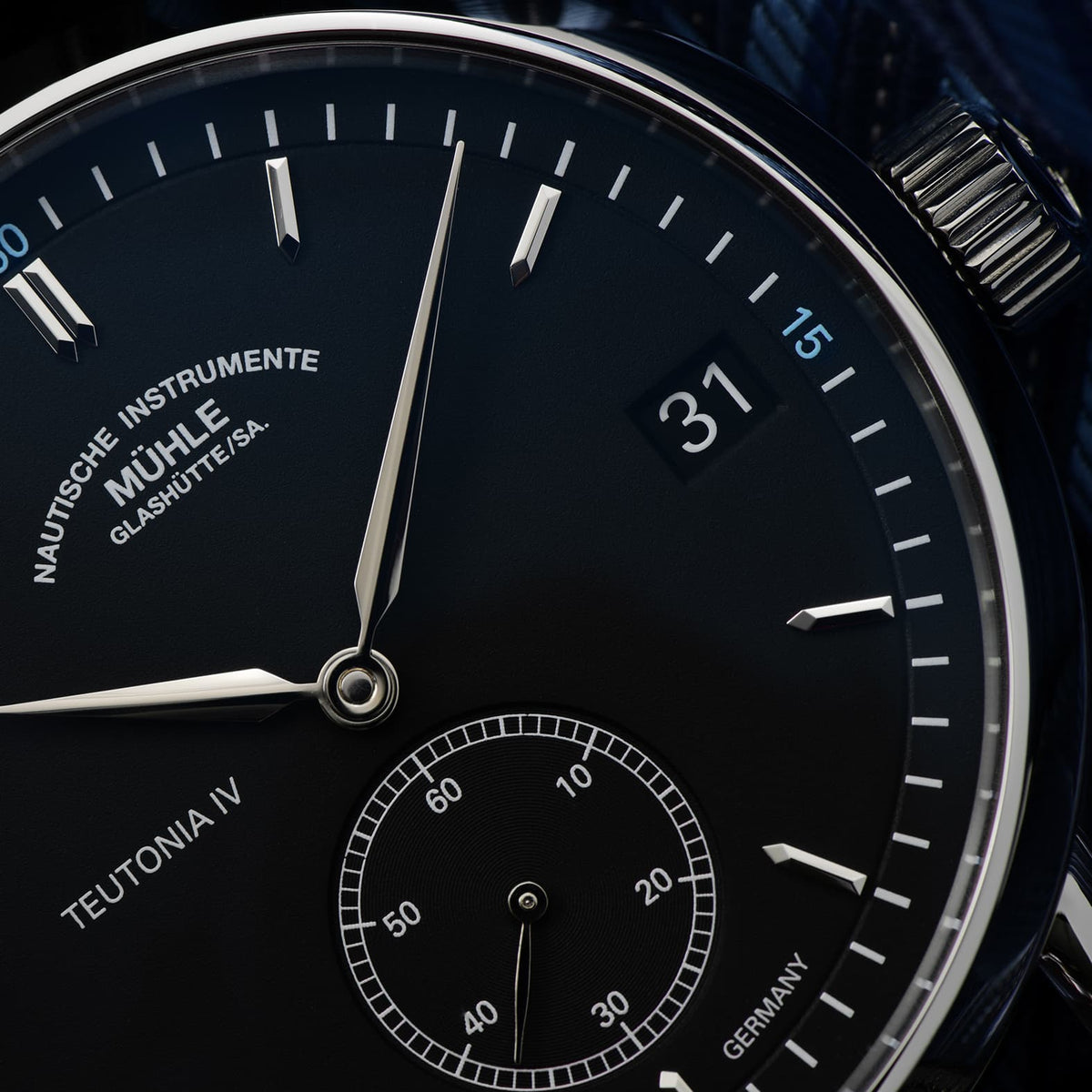 Mühle-Glashütte "Teutonia IV Small Second" Automatic in SS, Dark Dial