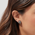 Espresso, Black and White Diamond Earrings in 14K Yellow Gold, 0.94 ctw view 2