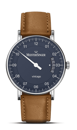 MeisterSinger "Vintago" Single-Hand Automatic in SS, Blue Dial