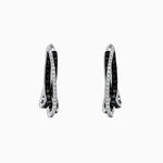Black and White Diamond Earrings in 14K White Gold, 0.79 ctw