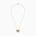 Sapphire & Diamond Butterfly Pendant in 14K Gold, 2.34 ctw view 2