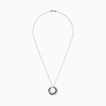 Blue Sapphire and Diamond Pendant in 14K White Gold, 0.74 ctw view 2