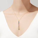 Sapphire and Diamond Vertical Pendant in 14K Yellow Gold, 2.06 ctw view 2