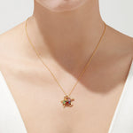 Sapphire & Diamond Turtle Pendant in 14K Gold, 0.99 ctw view 2