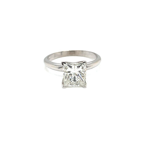14 Karat White Gold Princess Cut Diamond Solitaire Engagement Ring