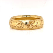 18 Karat Yellow Gold Men's Wedding Band - Personalized Engraving Available