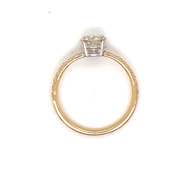 18 Karat Yellow Gold Diamond Semi-Mount Engagement Ring