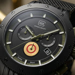 GLOCK Limited Edition Titanium Chronograph Watch in Black Titanium, Black Dial, Army Green Strap