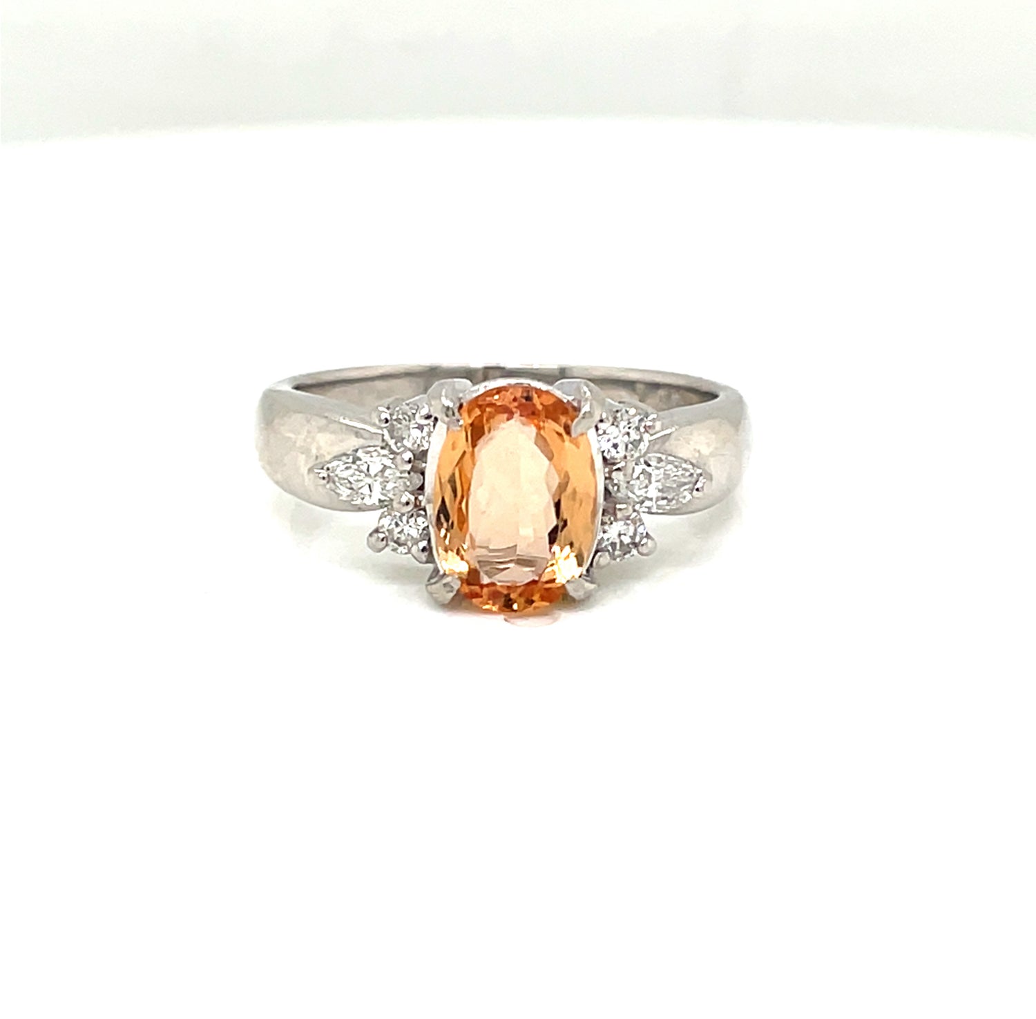 Imperial Topaz & Diamond Platinum Ring