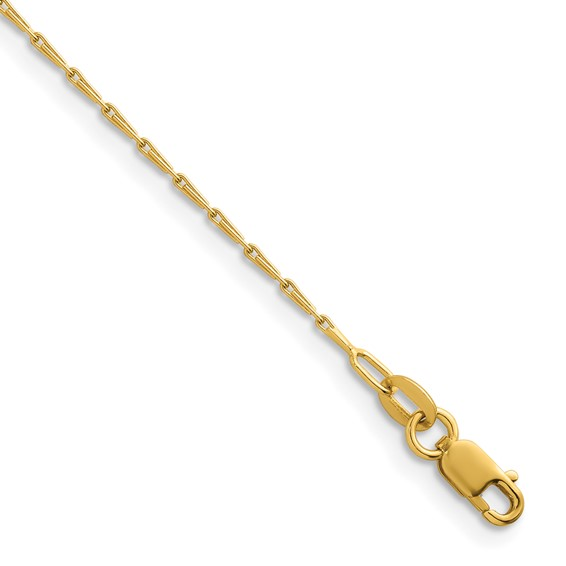 14KY Gold 1.2mm Fancy Link 16 inch Chain