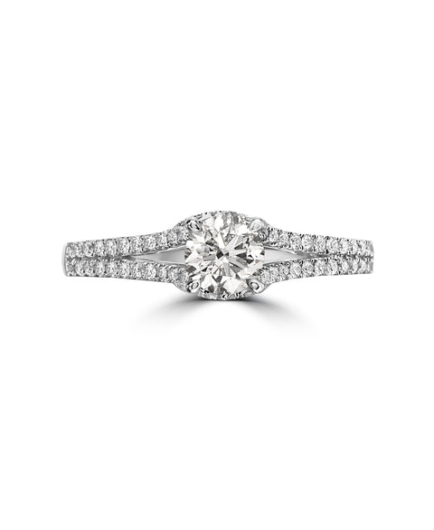 18 Karat White Gold Diamond Engagement Ring