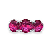 Robert Procop 3-Stone Pink Sapphire Platinum Ring