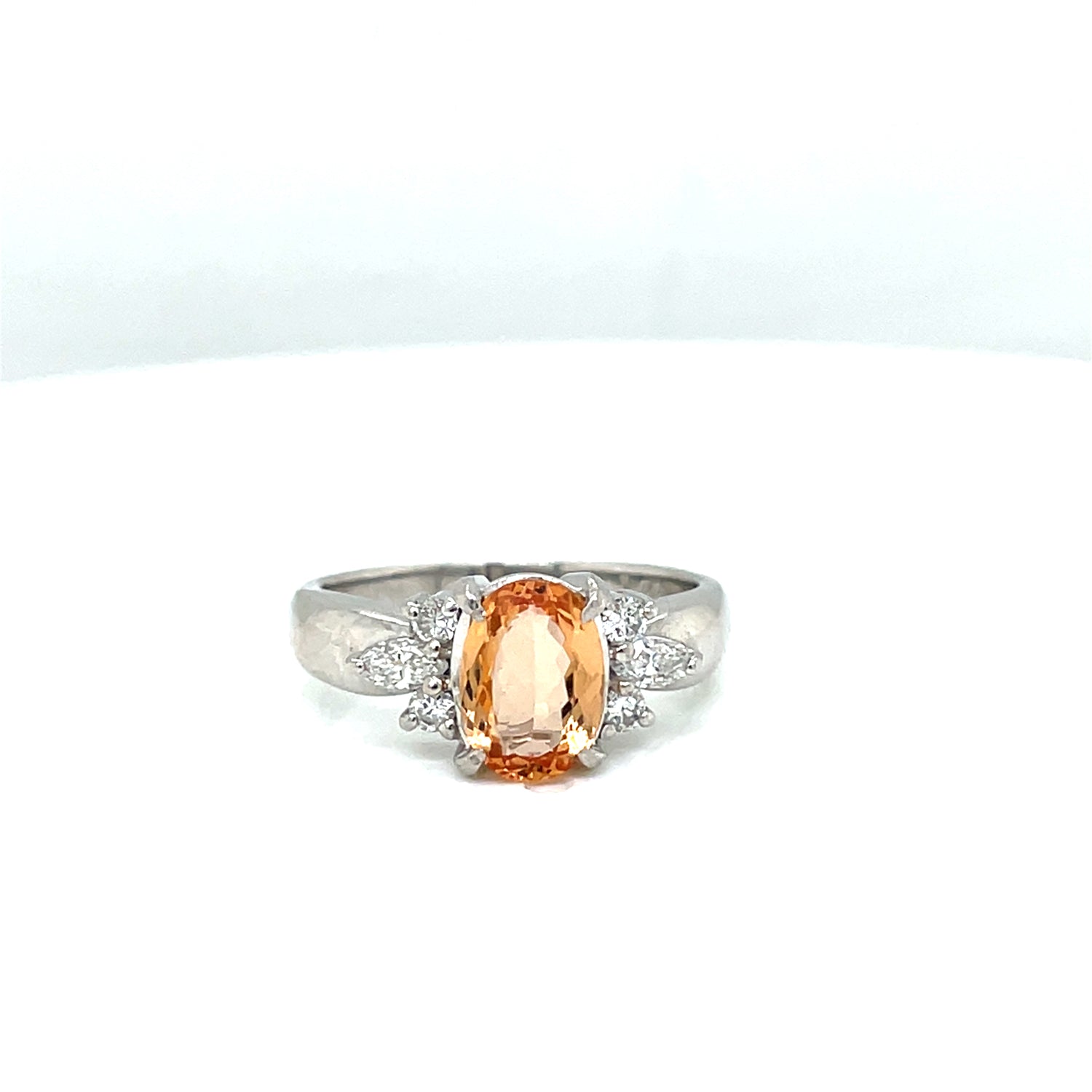 Imperial Topaz & Diamond Platinum Ring