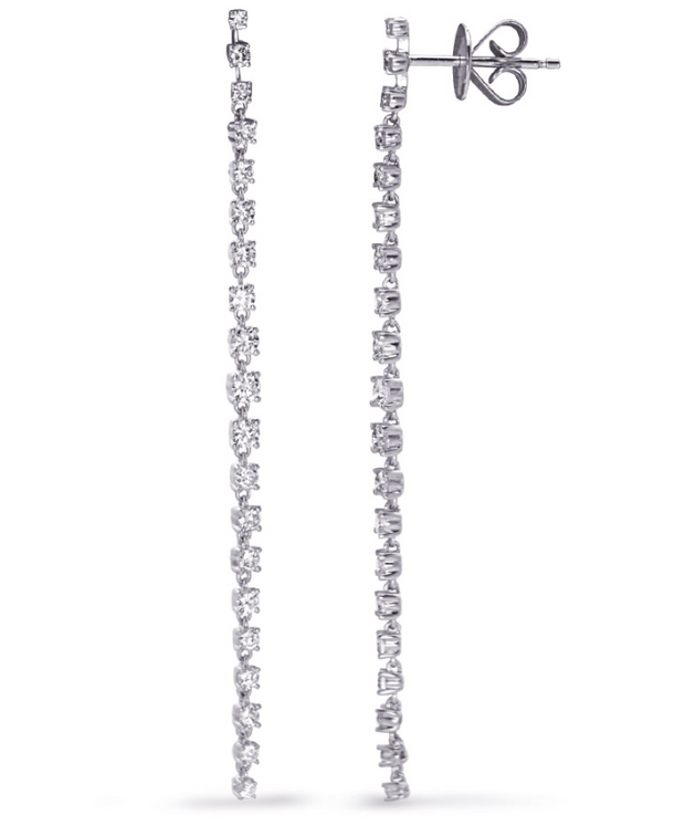 S. Kashi 14K White Gold Diamond Stiletto Earrings