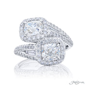 2-Stone Cushion Diamond Engagement Ring - By JB Star