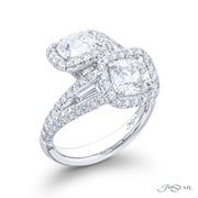 2-Stone Cushion Diamond Engagement Ring - By JB Star