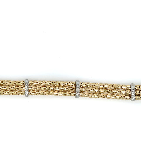 Diamond Two Tone 14K Gold Estate Bracelet