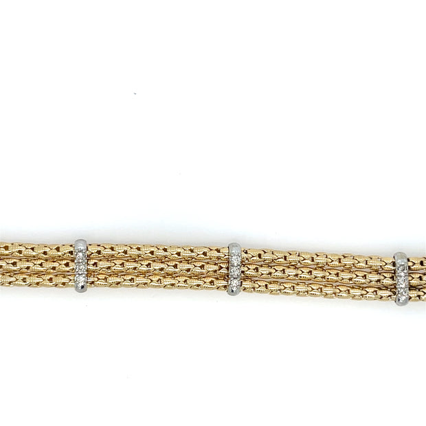 Diamond Two Tone 14K Gold Estate Bracelet