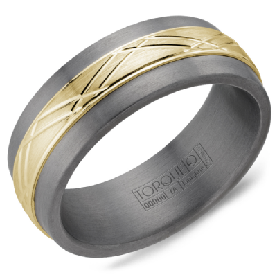 Crown Ring Torque Men's Gold & Tantalum Wedding Band