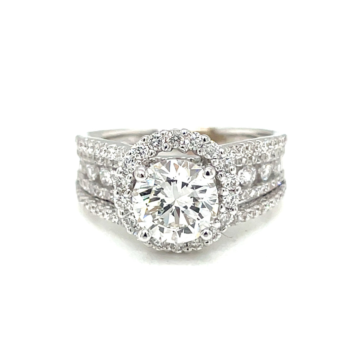 Estate diamond halo engagement ring