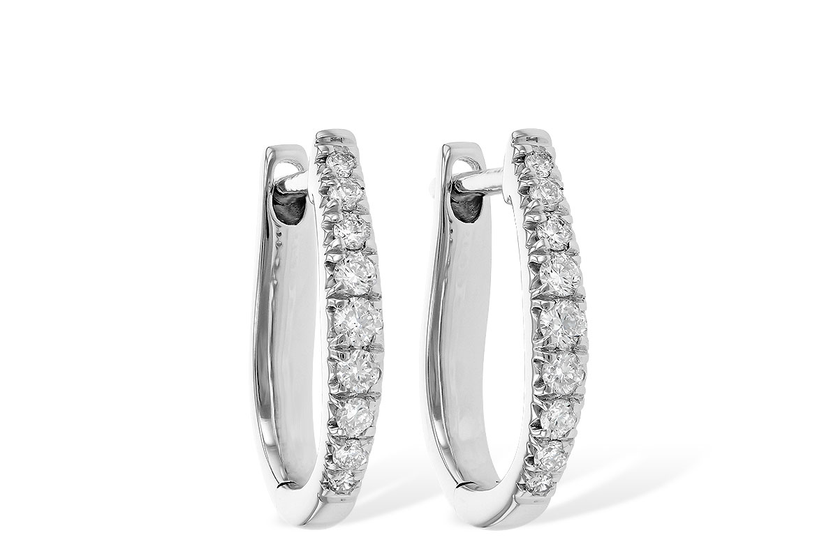 LADIES SMALL HOOP DIAMOND EARRING .25 TW