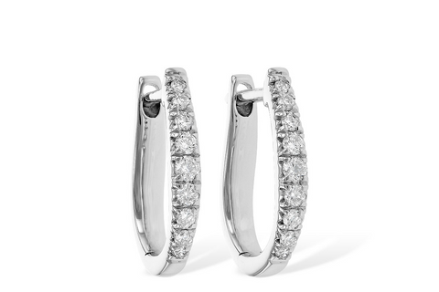 LADIES SMALL HOOP DIAMOND EARRING .25 TW