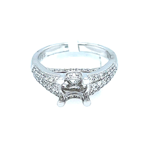 14 Karat White Gold Diamond Semi-Mount Engagement Ring