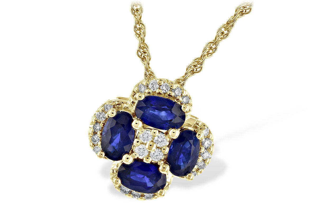 Allison Kaufman Sapphire & Diamond Necklace in 14K Yellow Gold, 1.33 ctw (N8068)