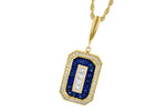 Allison Kaufman Sapphire & Diamond Necklace in 14K Yellow Gold, 1.41 ctw