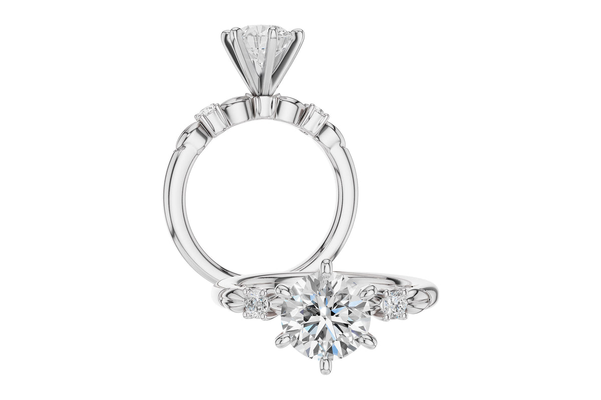 Allison Kaufman Diamond Engagement Ring Semi-Mount in 14K White Gold, 0.10 ctw (L7905), alternate view