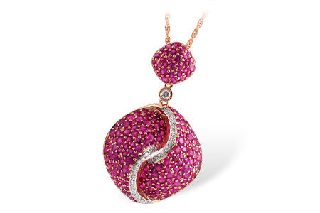 Allison Kaufman Pink Sapphire & Diamond Necklace in 14K Rose Gold, 6.22 ctw