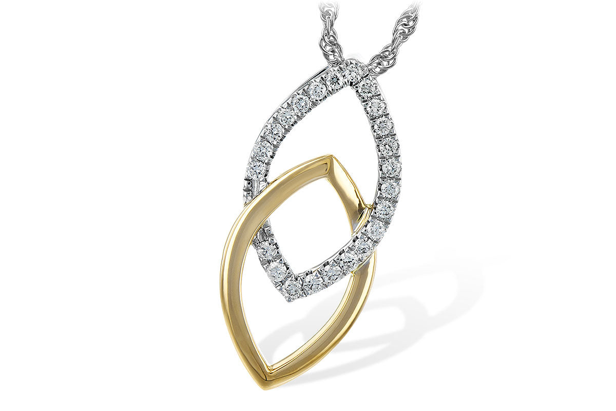 Allison Kaufman Diamond Necklace in 14K Yellow & White Gold, 0.20 ctw (N8064)