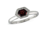Allison Kaufman Garnet & Diamond Ring in 14K White Gold, 0.57 ctw