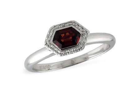 Allison Kaufman Garnet & Diamond Ring in 14K White Gold, 0.57 ctw