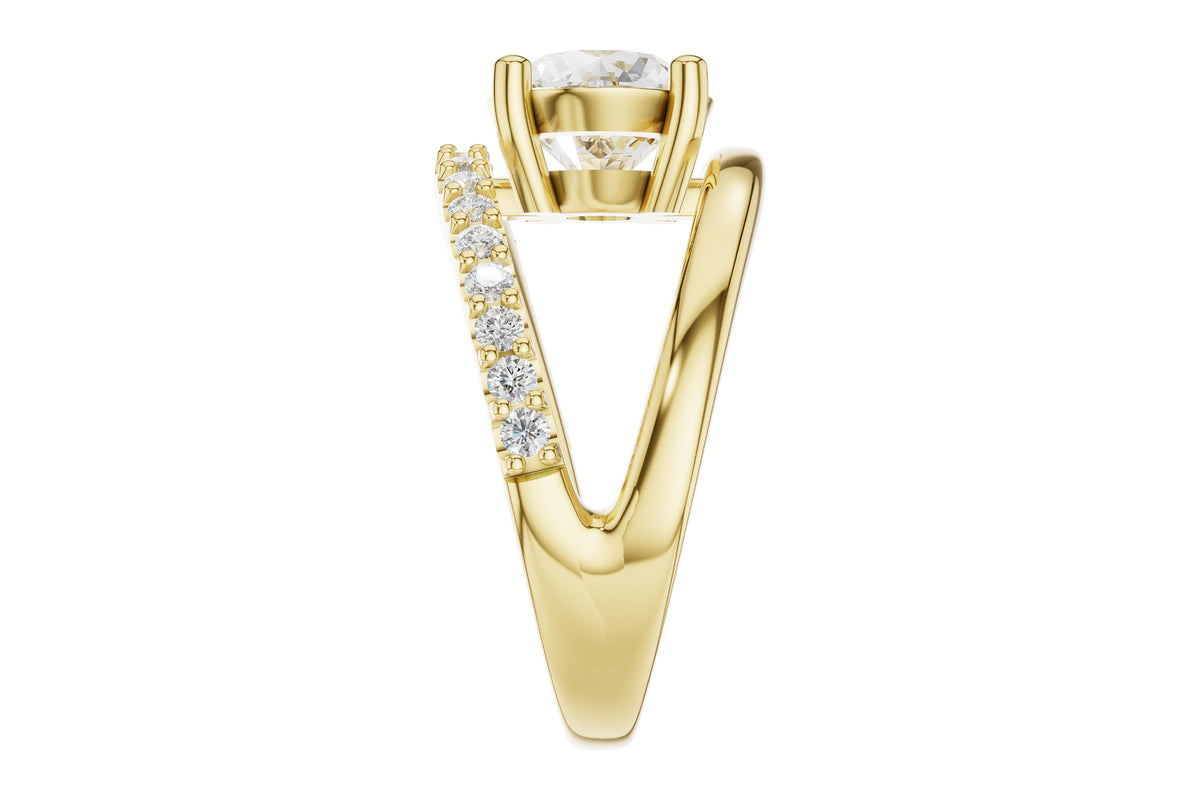 Allison Kaufman Diamond Engagement Ring Semi-Mount in 14K Yellow Gold, 0.33 ctw (L7931), alternate view