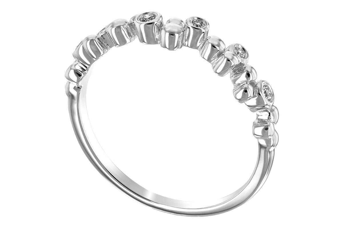 Allison Kaufman Diamond Wedding Band in 14K White Gold, 0.08 ctw, alternate view