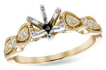 Allison Kaufman Diamond Engagement Ring Semi-Mount in 14K Yellow Gold, 0.10 ctw