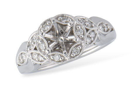 Allison Kaufman Diamond Engagement Ring Semi-Mount in 14K White Gold, 0.24 ctw (L7598)