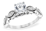 Allison Kaufman Diamond Engagement Ring Semi-Mount in 14K White Gold, 0.12 ctw (L7727)