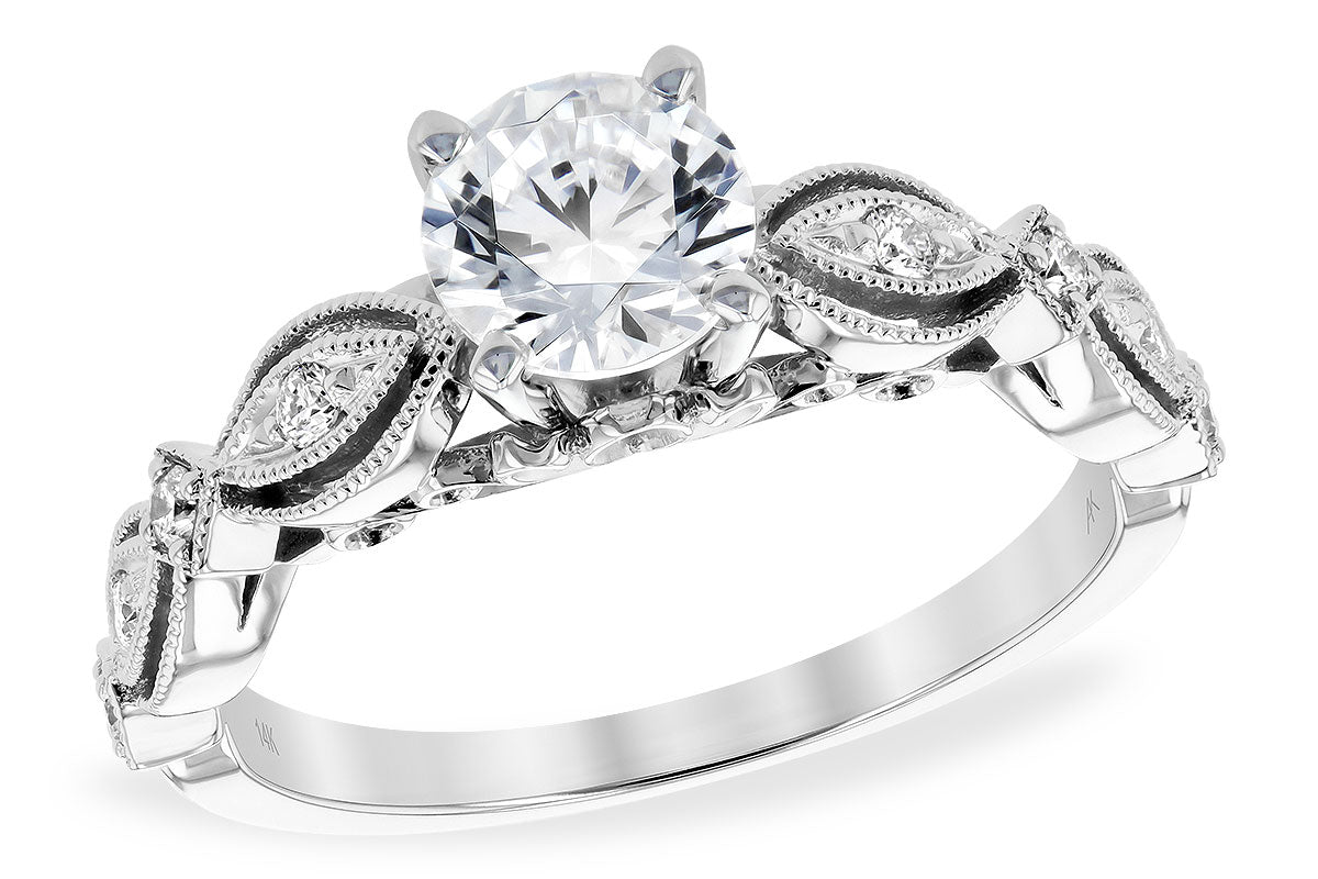 Allison Kaufman Diamond Engagement Ring Semi-Mount in 14K White Gold, 0.12 ctw (L7727)
